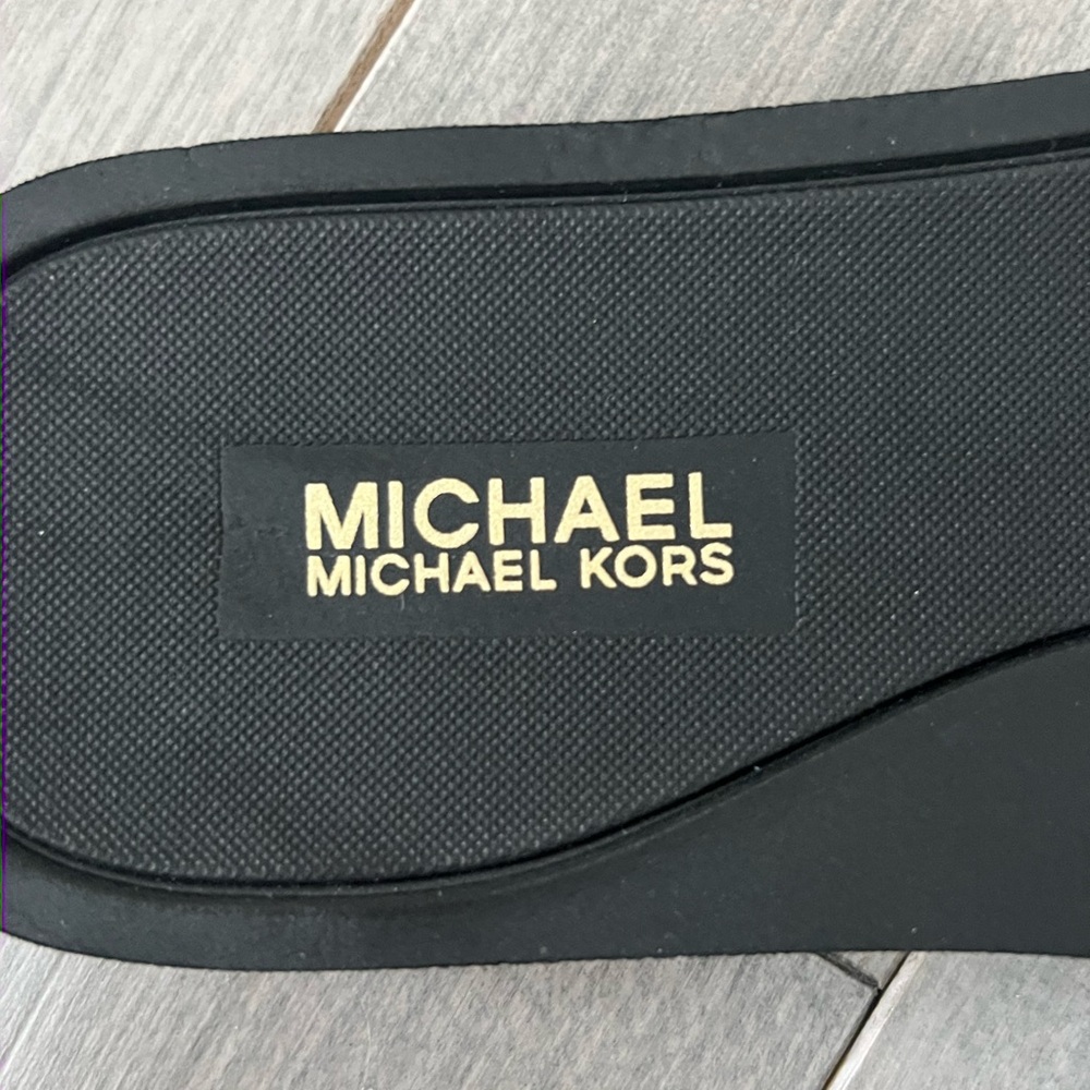 Michael Kors Black and Brown Slide Sandals - Picture 2 of 5